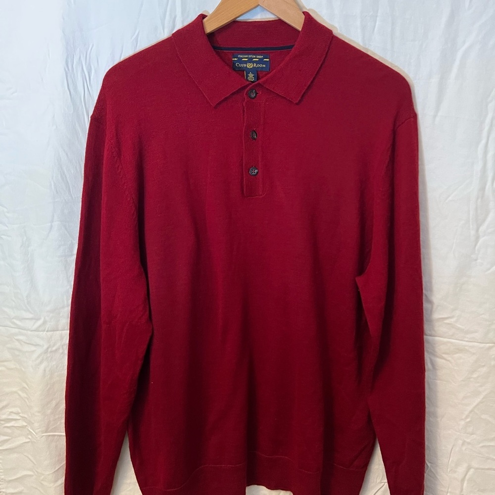 Club Room mens Red Sweater size L☑️
